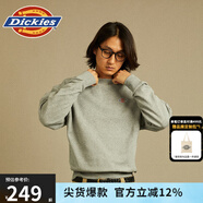 dickies春夏logo貼布繡休閑美式圓領(lǐng)毛圈衛(wèi)衣寬松男女情侶裝 灰色 L