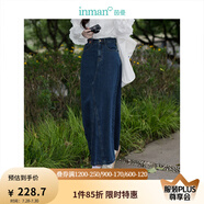 茵曼（INMAN）翻袖設(shè)計(jì)感牛仔短外套2025秋季女裝新款寬松休閑小個(gè)子夾克上衣 深牛仔藍(lán)半身裙--18438189 M