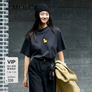 MO&Co.冬季卡通刺繡小黃鴨高領(lǐng)T恤 摩安珂萌寵部落moco 古堡灰色 XS