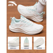 anta kids安踏漫步女鞋2025夏季新款網(wǎng)面跑步鞋女士運動(dòng)鞋輕便透氣減震跑鞋 5558F-8象牙白/泡沫綠【皮面漫步 38.5 (內長(cháng)242mm)