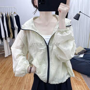 JTTCAC日本夏季時(shí)尚女防曬衣薄外套女2025新款短款小個(gè)子透氣薄款洋氣服 米杏色 M