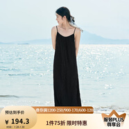 茵曼（INMAN）波西米亞吊帶油畫連衣裙女2025夏季新款度假裙子 黑色 M