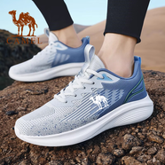 駱駝（CAMEL）男鞋2025跑步鞋春夏季新款網(wǎng)面透氣薄款運動鞋減震輕便跑鞋子 LT308白灰蘭 【輕便透氣 減震耐 38