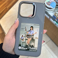 YNPO磁吸款 4寸高清彩色墨水屏NFC投屏智能Ai手機(jī)殼DIY新款iPhone16/15/13/14promax高級感情侶禮物蘋 紳士灰 iPhone 15 Plus