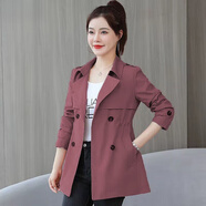 伊琦蕾純色短外套女2025春秋新款有里布?xì)赓|(zhì)顯瘦簡(jiǎn)約大方舒適百搭上衣 焦糖色_雙層里布 M _建議85-100斤
