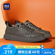 海瀾之家HLA男鞋休閑皮鞋子男士板鞋運(yùn)動(dòng)鞋HAAXXM1EBF037 棕色夏季45