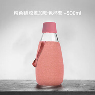 小北家玻璃杯密封便攜透明水瓶水杯玻璃杯子女夏天北歐ins個性創(chuàng)意網(wǎng)紅 500ml-粉色+針織杯套