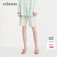 edition羊毛精紡西裝短褲女新款寬松顯瘦五分直筒休閑褲 冰川綠色 S/160