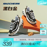 斯凱奇（Skechers）黑白金熊丨男女同款老爹鞋復(fù)古熊貓鞋情侶校園風(fēng)潮流增高運(yùn)動(dòng)休閑 【男款】黑色/金B(yǎng)KGD(黑金) 41