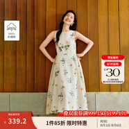 茵曼植物碎花女裝無袖連衣裙浪漫度假風寬松2025夏季新品花苞長裙子 杏色【好評返現(xiàn)】 L