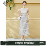 固執(zhí)（OBSTINATE）【特價】夏季新款歐式無袖蛋糕中長蕾絲碎花連衣裙70022LQ07409 紫色 175/92A/XL