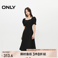 ONLY 2025春季氣質(zhì)復(fù)古方領(lǐng)泡泡袖中長(zhǎng)款連衣裙女|125107026