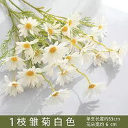 卉雙ins風(fēng)仿真花小雛菊洋甘菊假花拍照道具絹花手捧花客廳裝飾花擺件d 白色 十三支(65朵花)效果佳可插大瓶