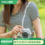 攝侶佳能r50保護套R6相機包R8底座R7v1皮套R10牛皮殼R5r6二代R100V1相機套rp保護殼真皮掛繩背肩帶配件 R50/R100白色真皮保護套+同色調(diào)節(jié)肩帶