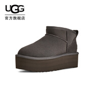 UGG冬季女士舒適時(shí)尚經(jīng)典迷你純色厚底保暖休閑短筒雪地靴1135092 CHRC | 炭灰色 36