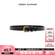 VEGA CHANG【腰帶10天內(nèi)發(fā)貨】可調(diào)節(jié)皮帶簡約百搭半裙牛仔褲腰帶裝飾* 黑色（有孔）