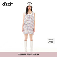DZZIT【爆款補單】花包小香裙地素夏季新款粗花呢小香風(fēng)吊帶背心連衣裙 花色（批次2） S