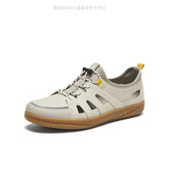 暇步士（Hush Puppies）夏鏤空透氣孔時(shí)尚沙灘男休閑涼鞋 灰色 40