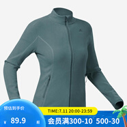 迪卡儂（DECATHLON）保暖戶外抓絨衣外套男女運(yùn)動(dòng)寬松秋搖粒絨外套沖鋒衣內(nèi)膽 女款-全拉鏈-青綠色 2XL