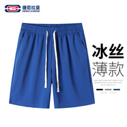 GENIOLAMODE短褲男夏季冰絲薄款短褲百搭寬松休閑褲五分褲