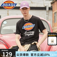 dickies 純棉短袖T恤男 情侶男女同款 印花休閑百搭上衣7087 7087黑色 常規(guī) L