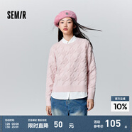 森馬毛衣女冬寬松時尚氣質(zhì)圓領(lǐng)針織衫優(yōu)雅千鳥格套頭衫女裝內(nèi)搭 紅色調(diào)00366 175/96A/XXL