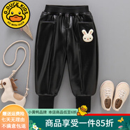G.DUCKKIDS女童褲子秋冬季兒童皮褲三層加絨夾棉一條過(guò)冬加厚靴褲寶寶保暖褲 一體絨復(fù)合 110碼建議身高100-110cm4-5歲