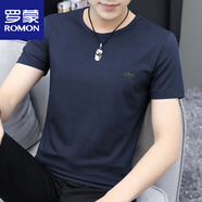 羅蒙（ROMON）莫代爾冰絲短袖t恤男裝2025新款夏季速干涼感半袖體恤上衣服潮流 8817-401寶藍色 S 【80-90斤】