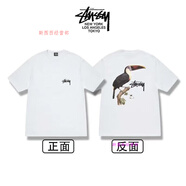 斯圖西（stussy）美式字母圖西短袖重磅印花街頭男女情侶同款復(fù)古寬松上衣T恤 大嘴鴻鵠（白色） L  （高版本加包裝）