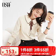 歐莎（OSA）千金小香風(fēng)減齡內(nèi)搭娃娃領(lǐng)針織衫2025秋新款打底衫毛衣女上衣氣質(zhì) 杏色A S