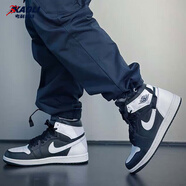 耐克（NIKE）【潮】Air Jordan aj1板鞋男女新款高幫休閑跑步運動耐磨籃球鞋 FD1437/DZ5485-010  黑白 38 GS