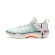 李寧（LI-NING）幻影6籃球鞋韋德系列新款緩震回彈專業(yè)比賽場地鞋ABPU029 白綠粉/-9 42