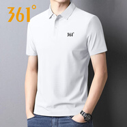 361°男裝運(yùn)動(dòng)T恤男短袖上衣翻領(lǐng)polo衫361度新款透氣純色休閑服短體恤 本白 M 165