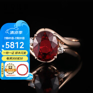 廷亮2.2克拉巴西鴿血紅碧璽戒指18k金鑲鉆戒指彩色寶石戒指 2.2克拉 現(xiàn)貨10-20號