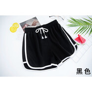 CANDYSEED夏季高腰顯瘦A字短褲女外穿寬松休閑三分褲2025 黑色 S