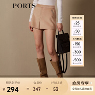 PORTS寶姿 新品女裝氣質百搭短褲SN9P025ZWF024 黃金沙 M (6)