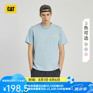 CAT卡特新品男戶外休閑工藝LOGO印花全棉舒適寬松美式短 深藍(lán)色 L