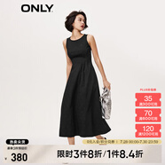 ONLY氣質(zhì)刺繡中長(zhǎng)款牛仔背心裙連衣裙女|123342003 J1Z 黑色牛仔提花-追單第一批 M 165/84A