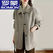 羅蒙（ROMON）小個子灰色毛呢子外套2024秋冬季新款韓版氣質(zhì)休閑呢子大衣女裝 燕麥灰 S