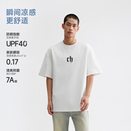 CHINISM  CH赤塵美式?jīng)龈兴俑啥绦鋞恤男士夏季潮流寬松休閑五分袖上衣 白色 M