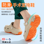 潔麗雅手術(shù)室洞洞鞋男士夏季外穿防滑沙灘涼鞋厚底EVA防臭醫(yī)用拖鞋男 米色 【蜂窩防滑、久站不累】 40-41 【適合39-40碼】
