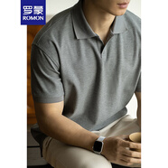 羅蒙（ROMON）萊賽爾絲光棉透氣短袖polo男士2025春夏季休閑寬松翻領(lǐng)t恤衫上衣 Ashy/花灰色 L 175/96A-115-130斤