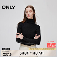 ONLY秋季舒適修身顯瘦螺紋高領(lǐng)毛衣針織衫女|124313004 H1Z 黑色 L (170) 88A