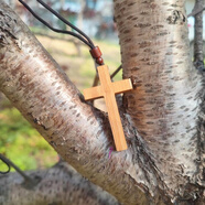 胖東來(lái)同款十字架吊墜信徒手工木質(zhì)項鏈復古平安男女士長(cháng)款毛衣鏈 桃木十字架掛件大號 7*4厘米尺寸