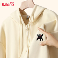 班尼路（Baleno）七夕節(jié)情侶裝外套秋季重磅寬松男女同款上衣卡通印花休閑連帽開衫