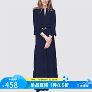 MeetMetro瑪依爾法式仙女連衣裙女2025春新款高端氣質(zhì)純欲風(fēng)裙子禮服長(zhǎng)裙 藏藍(lán)【現(xiàn)貨】 L