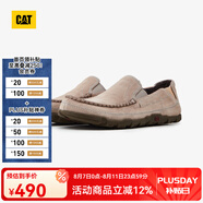 CAT卡特休閑鞋皮鞋船鞋男鞋一腳蹬防滑耐磨干爽鞋子商場同款 亮灰 40