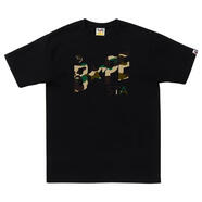 A BATHING APE男士迷彩Bape Logo短袖休閑T恤 black / yellow 均碼 |L