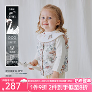 OAK FAMILY兒童羽絨馬甲女童加厚羽絨背心嬰幼兒雙面馬甲 愛麗絲花園 【雙面兩穿】 80 cm