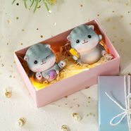 羽馳（YUCHI）生日禮物送女生閨蜜禮品少女心萌寵裝飾品可愛(ài)小貓咪擺件 隨機兩個(gè)貓咪:禮盒裝
